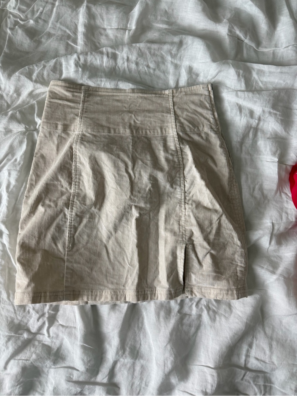 Free People Beige Corduroy Mini Skirt